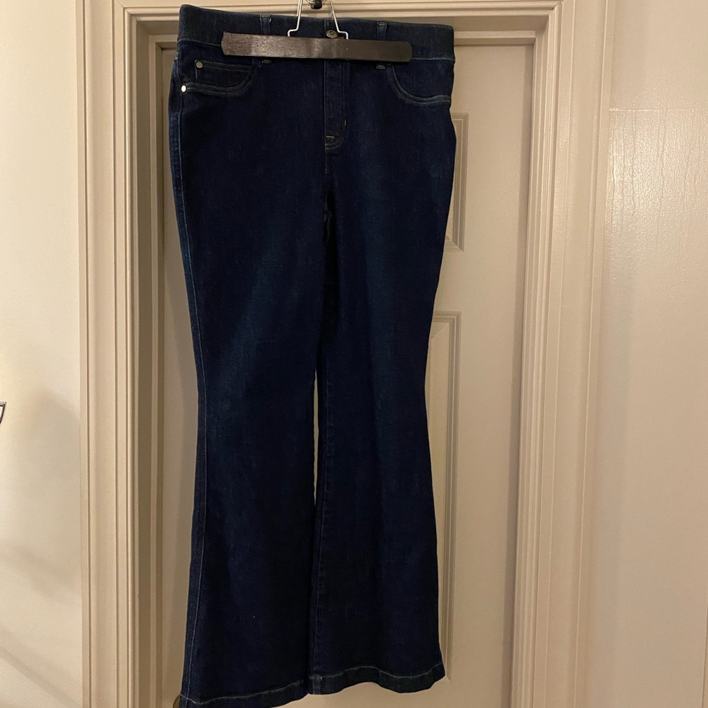 SPANX Large Dark Blue Flare Jeans